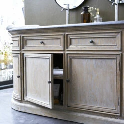 Louise Oak And Stone Vanity Unit 180 Cm Ref. 1813 -TIKAMOON Sales 1200 1200 louise oak and stone bathroom cabinet 180 cm 7