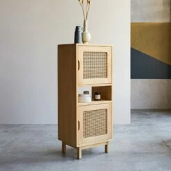 Luis Solid Elm And Canework Low Cabinet Ref. 4401 -TIKAMOON Sales 1200 1200 luis solid elm and canework low cabinet 3