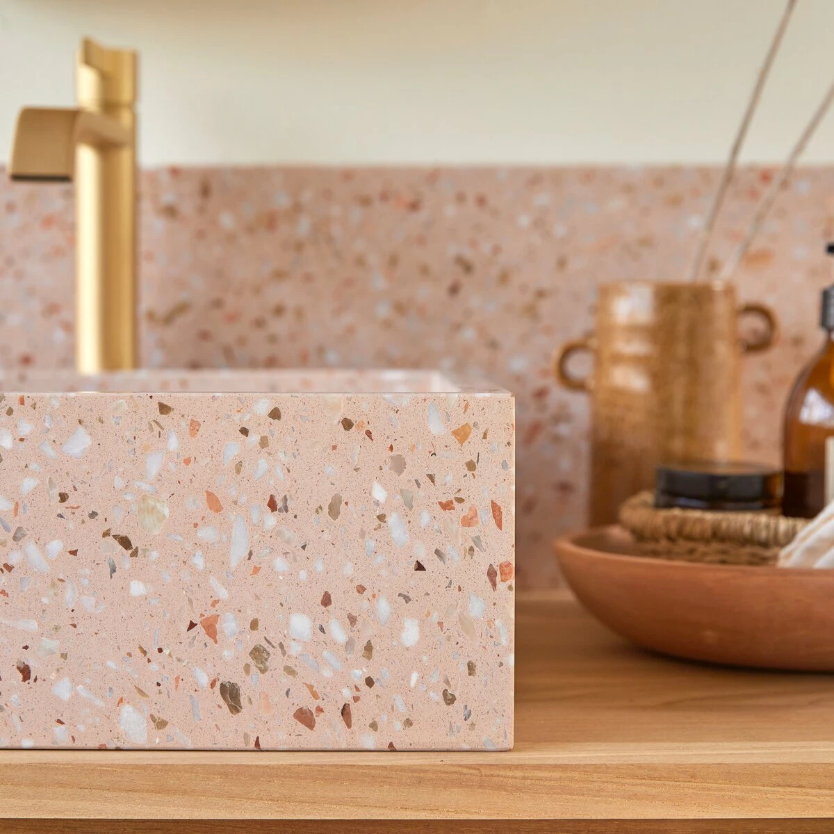 Made Pink Square Premium Terrazzo Washbasin Ref. 6043 4 Made Pink Square Premium Terrazzo Washbasin Ref. 6043 - Image 2