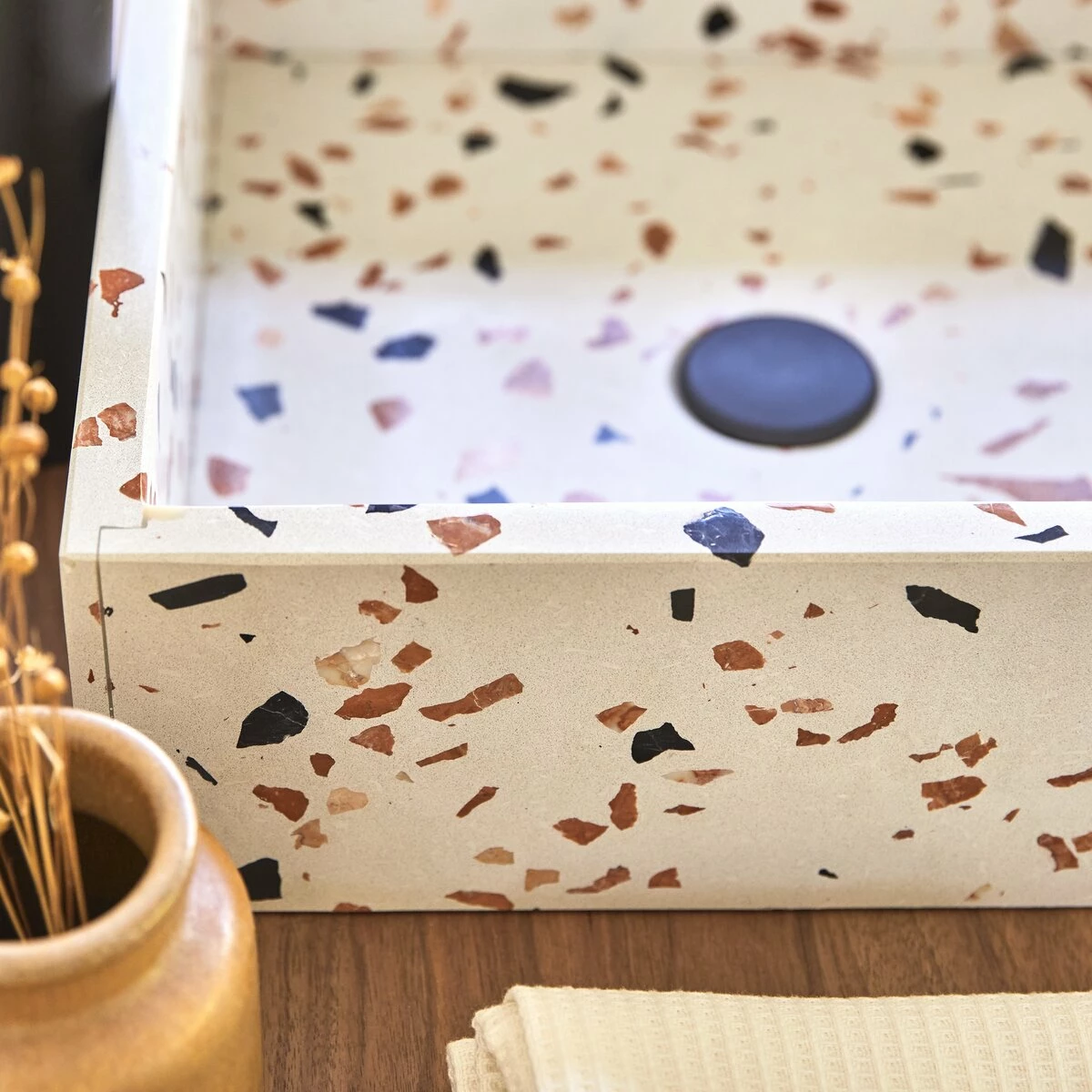 Made Brown Square Premium Terrazzo Washbasin Made Ref. 6449 4 Made Brown Square Premium Terrazzo Washbasin Made Ref. 6449 - Image 2