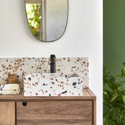 Made Brown Square Premium Terrazzo Washbasin Made Ref. 6449 10 Made Brown Square Premium Terrazzo Washbasin Made Ref. 6449 -TIKAMOON Sales 1200 1200 made premium terrazzo brown washbasin 2