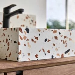 Made Brown Square Premium Terrazzo Washbasin Made Ref. 6449 12 Made Brown Square Premium Terrazzo Washbasin Made Ref. 6449 -TIKAMOON Sales 1200 1200 made premium terrazzo brown washbasin 4