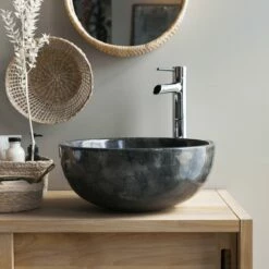 Mia Dark Grey Marble Washbasin Ref. 3588