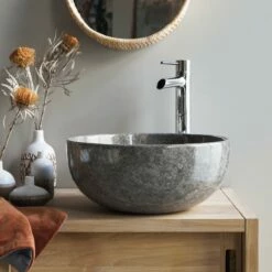 Mia Light Grey Marble Washbasin Ref. 3585