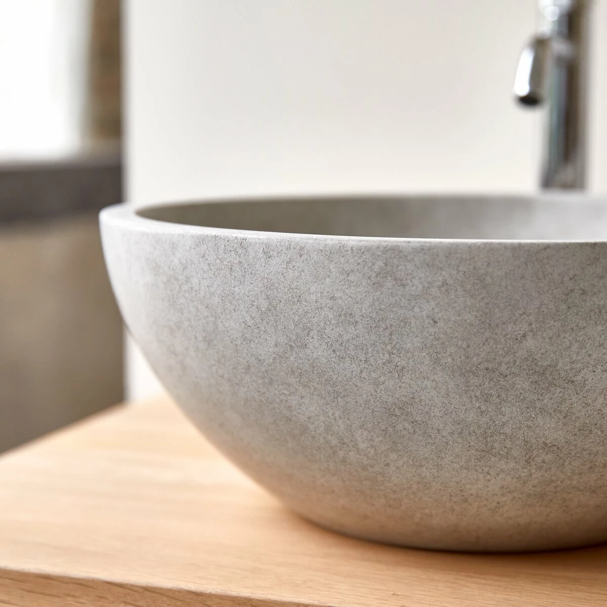 Micha Round Grey Concrete Washbasin Ref. 6106 4 Micha Round Grey Concrete Washbasin Ref. 6106 - Image 2