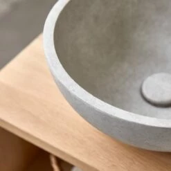 Micha Round Grey Concrete Washbasin Ref. 6106 10 Micha Round Grey Concrete Washbasin Ref. 6106 -TIKAMOON Sales 1200 1200 micha round grey concrete washbasin 3