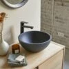 Micha Round Black Terrazzo Washbasin Ref. 6104 2 Micha Round Black Terrazzo Washbasin Ref. 6104 -TIKAMOON Sales 1200 1200 micha round washbasin in black terrazzo