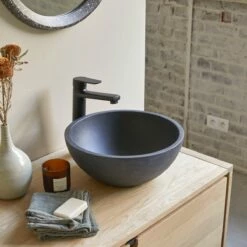 Micha Round Black Terrazzo Washbasin Ref. 6104