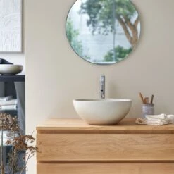 Front Page -TIKAMOON Sales 1200 1200 micha round washbasin in cream terrazzo 1