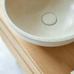 Micha Round Cream Terrazzo Washbasin Ref. 6105 -TIKAMOON Sales 1200 1200 micha round washbasin in cream terrazzo 2