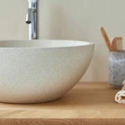 Micha Round Cream Terrazzo Washbasin Ref. 6105 -TIKAMOON Sales 1200 1200 micha round washbasin in cream terrazzo 3