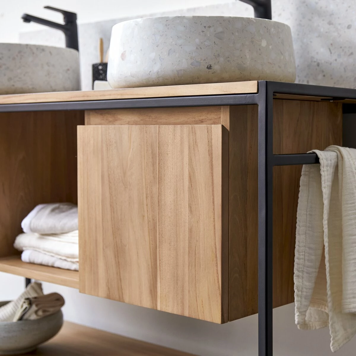 Michal Solid Teak And Metal Vanity Unit 140 Cm Ref. 2297 5 Michal Solid Teak And Metal Vanity Unit 140 Cm Ref. 2297 - Image 3