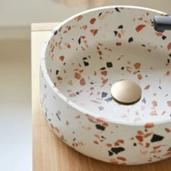 Milos Round Brown Premium Terrazzo Basin Ref. 6225 9 Milos Round Brown Premium Terrazzo Basin Ref. 6225 -TIKAMOON Sales 1200 1200 milos brown premium terrazzo basin 2