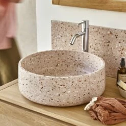 Milos Round Pink Premium Terrazzo Washbasin Ref. 6439