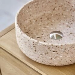 Milos Round Pink Premium Terrazzo Washbasin Ref. 6439 13 Milos Round Pink Premium Terrazzo Washbasin Ref. 6439 -TIKAMOON Sales 1200 1200 milos pink premium terrazzo washbasin 4