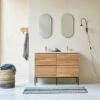Nova Moon Solid Oak And Premium Terrazzo Vanity Unit 120 Cm Ref. 6248 -TIKAMOON Sales 1200 1200 nova 120 cm vanity unit in solid oak and moon premium terrazzo