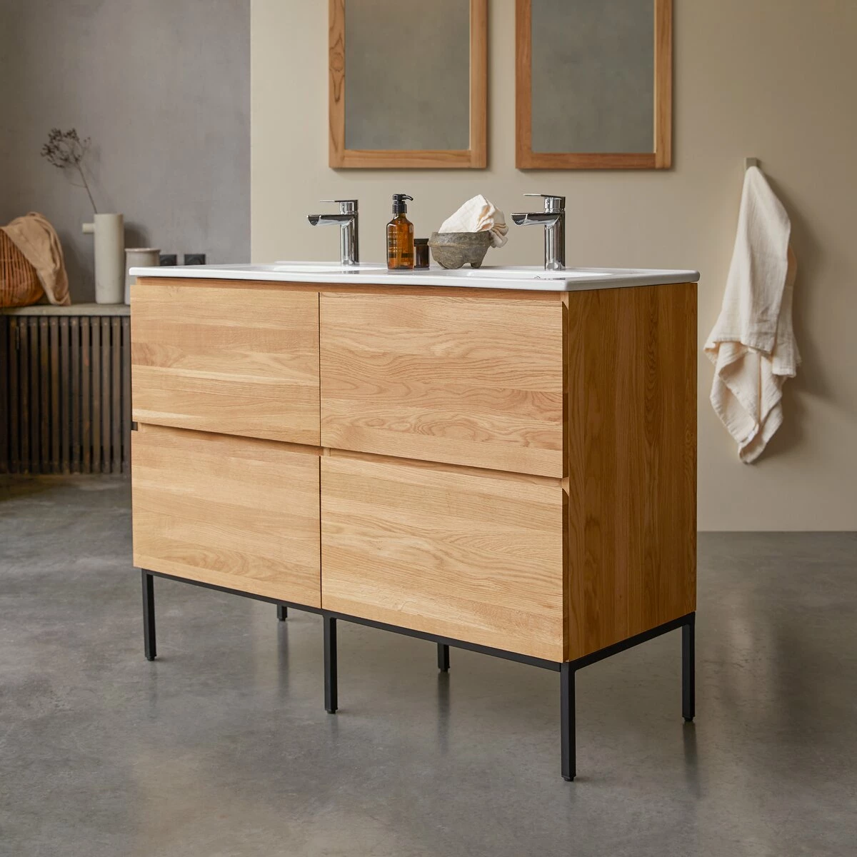 Nova Solid Oak And Ceramic Vanity Unit 120 Cm Ref. 6079 6 Nova Solid Oak And Ceramic Vanity Unit 120 Cm Ref. 6079 - Image 4
