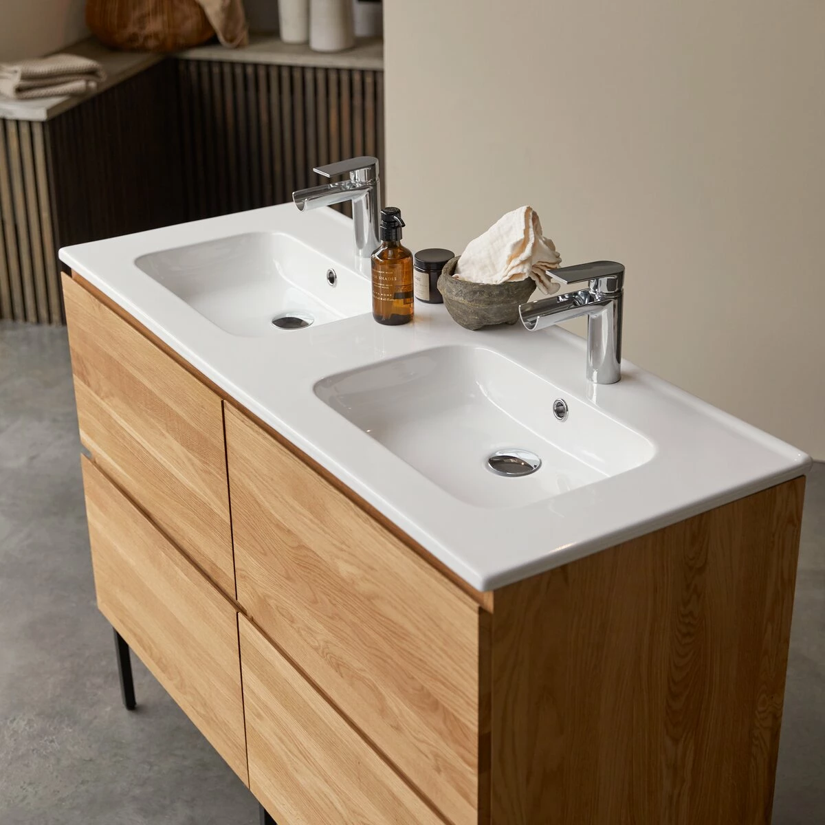 Nova Solid Oak And Ceramic Vanity Unit 120 Cm Ref. 6079 7 Nova Solid Oak And Ceramic Vanity Unit 120 Cm Ref. 6079 - Image 5