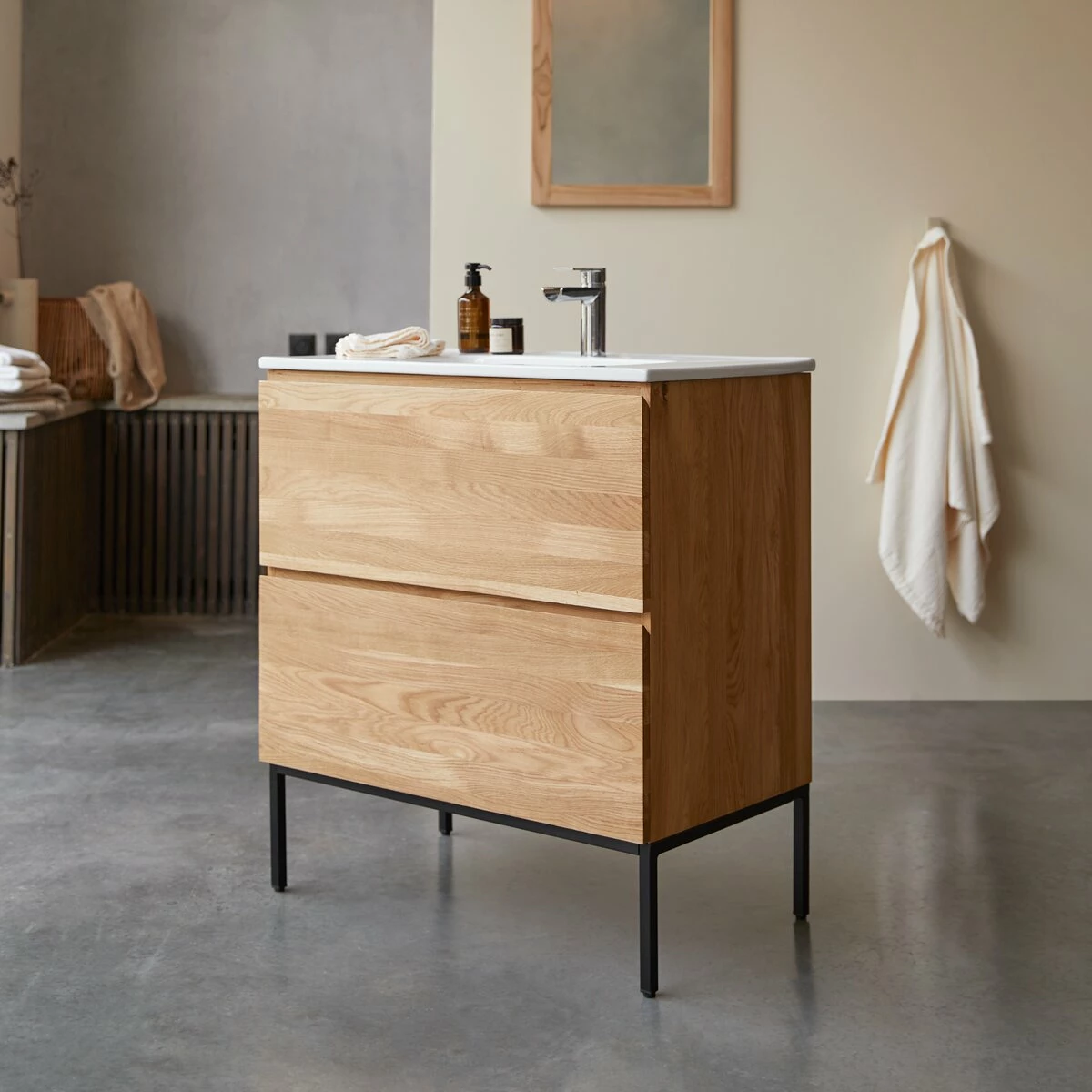 Nova Solid Oak And Ceramic Vanity Unit 80 Cm Ref. 6080 6 Nova Solid Oak And Ceramic Vanity Unit 80 Cm Ref. 6080 - Image 4