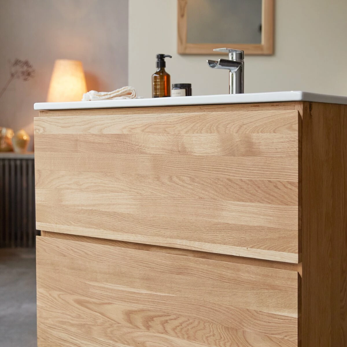 Nova Solid Oak And Ceramic Vanity Unit 80 Cm Ref. 6080 8 Nova Solid Oak And Ceramic Vanity Unit 80 Cm Ref. 6080 - Image 6