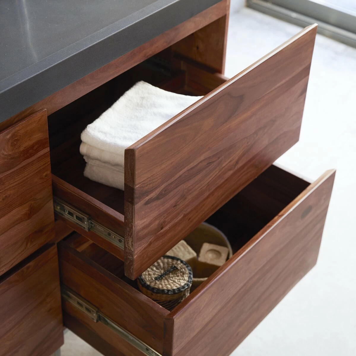 Nova Solid Sheesham And Lava Stone Bathroom Cabinet 120 Cm Ref. 2564 4 Nova Solid Sheesham And Lava Stone Bathroom Cabinet 120 Cm Ref. 2564 - Image 2