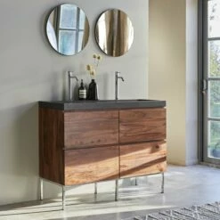 Nova Solid Sheesham And Lava Stone Bathroom Cabinet 120 Cm Ref. 2564 11 Nova Solid Sheesham And Lava Stone Bathroom Cabinet 120 Cm Ref. 2564 -TIKAMOON Sales 1200 1200 nova solid sheesham and lava stone bathroom cabinet 120 cm 3