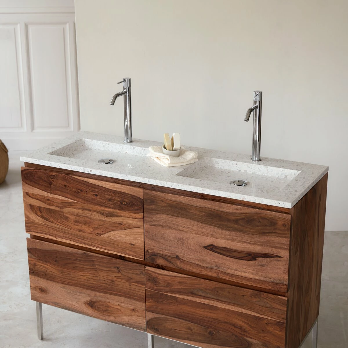 Nova Solid Sheesham And Moon Premium Terrazzo Vanity Unit 120 Ref. 4991 6 Nova Solid Sheesham And Moon Premium Terrazzo Vanity Unit 120 Ref. 4991 - Image 4