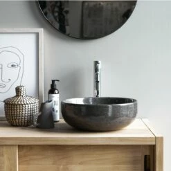 Pia Dark Grey Marble Washbasin Ref. 3582