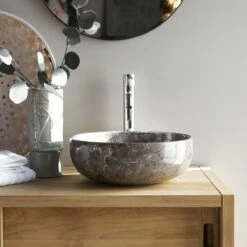 Pia Light Grey Marble Washbasin Ref. 3579