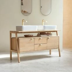 Pola Solid Oak Vanity Unit 140 Cm Ref. 3688 -TIKAMOON Sales 1200 1200 pola solid oak vanity unit 140 cm 3
