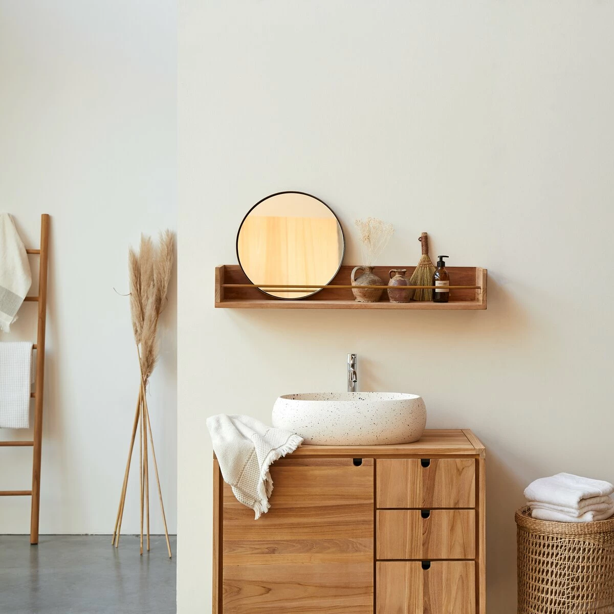 Sasha Solid Teak Bathroom Shelf 100 Cm Ref. 2809 2 Sasha Solid Teak Bathroom Shelf 100 Cm Ref. 2809