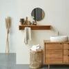 Sasha Solid Teak Wall-mounted Towel Rack 100 Cm Ref. 2821 -TIKAMOON Sales 1200 1200 sasha solid teak wall mounted towel rack 100 cm