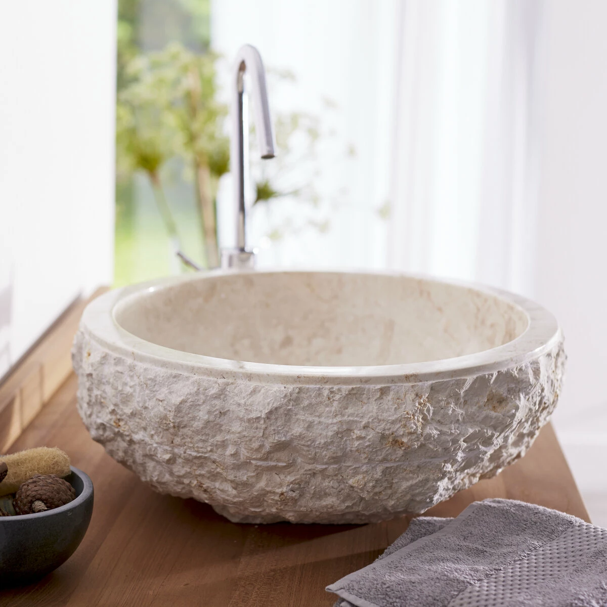 Scrula Cream Marble Washbasin Ref. 673 3 Scrula Cream Marble Washbasin Ref. 673