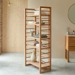 Sera Solid Teak High Shelving Unit Ref. 3399 -TIKAMOON Sales 1200 1200 sera solid teak high shelving unit 2