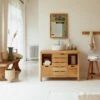 Serena Solid Oak Vanity Unit 100 Cm Ref. 2023 -TIKAMOON Sales 1200 1200 serena solid oak vanity unit 100 cm