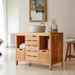 Serena Solid Oak Vanity Unit 100 Cm Ref. 2023 -TIKAMOON Sales 1200 1200 serena solid oak vanity unit 100 cm 3