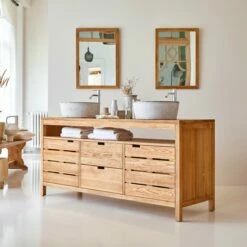 Serena Solid Oak Vanity Unit 165 Cm Ref. 2024 -TIKAMOON Sales 1200 1200 serena solid oak vanity unit 165 cm 3