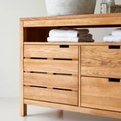 Serena Solid Oak Vanity Unit 165 Cm Ref. 2024 -TIKAMOON Sales 1200 1200 serena solid oak vanity unit 165 cm 5