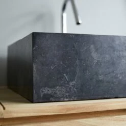 Slats Dark Grey Marble Washbasin Ref. 2452 -TIKAMOON Sales 1200 1200 slats dark grey marble washbasin 4