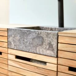 Slats Solid Teak And Marble Bathroom Cabinet 125 Cm Ref. 2588 -TIKAMOON Sales 1200 1200 slats solid teak and marble bathroom cabinet 125 cm 6