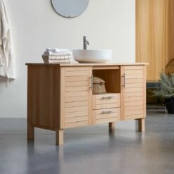 Soho Vanity Unit In Solid Beech 125 Cm Ref. 6134 -TIKAMOON Sales 1200 1200 soho solid beech vanity unit 125 cm 3