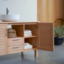 Soho Vanity Unit In Solid Beech 125 Cm Ref. 6134 -TIKAMOON Sales 1200 1200 soho solid beech vanity unit 125 cm 4