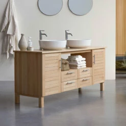 Soho Vanity Unit In Solid Beech 165 Cm Ref. 6131 -TIKAMOON Sales 1200 1200 soho solid beech vanity unit 165 cm 3