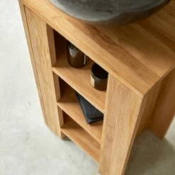 Stelle Solid Teak Vanity Unit Left Ref. 1845 -TIKAMOON Sales 1200 1200 stelle solid teak vanity unit left 4