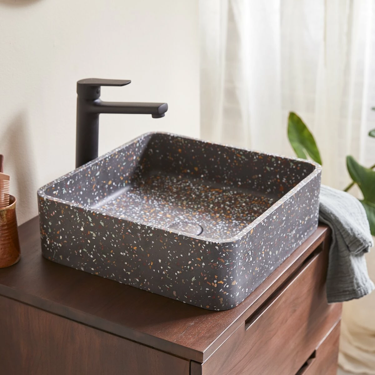 Thaïs Square Confetti Terrazzo Washbasin Ref. 6088 3 Thaïs Square Confetti Terrazzo Washbasin Ref. 6088