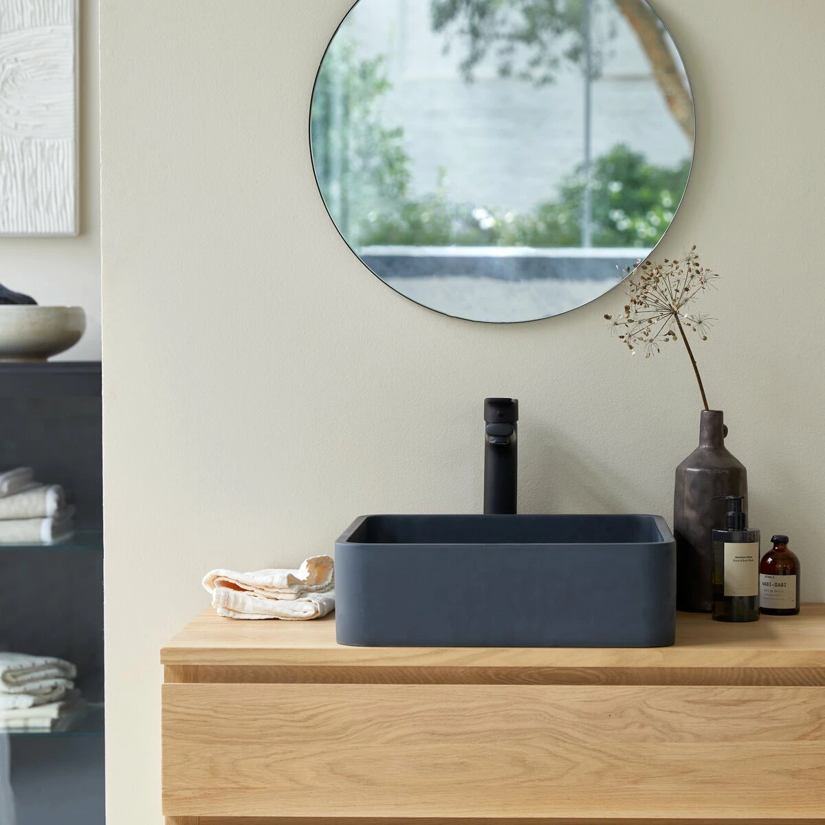 Thaïs Square Black Terrazzo Washbasin Ref. 6083 6 Thaïs Square Black Terrazzo Washbasin Ref. 6083 - Image 4