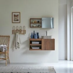 Typo Solid Walnut Vanity Unit 90 Cm Ref. 4886