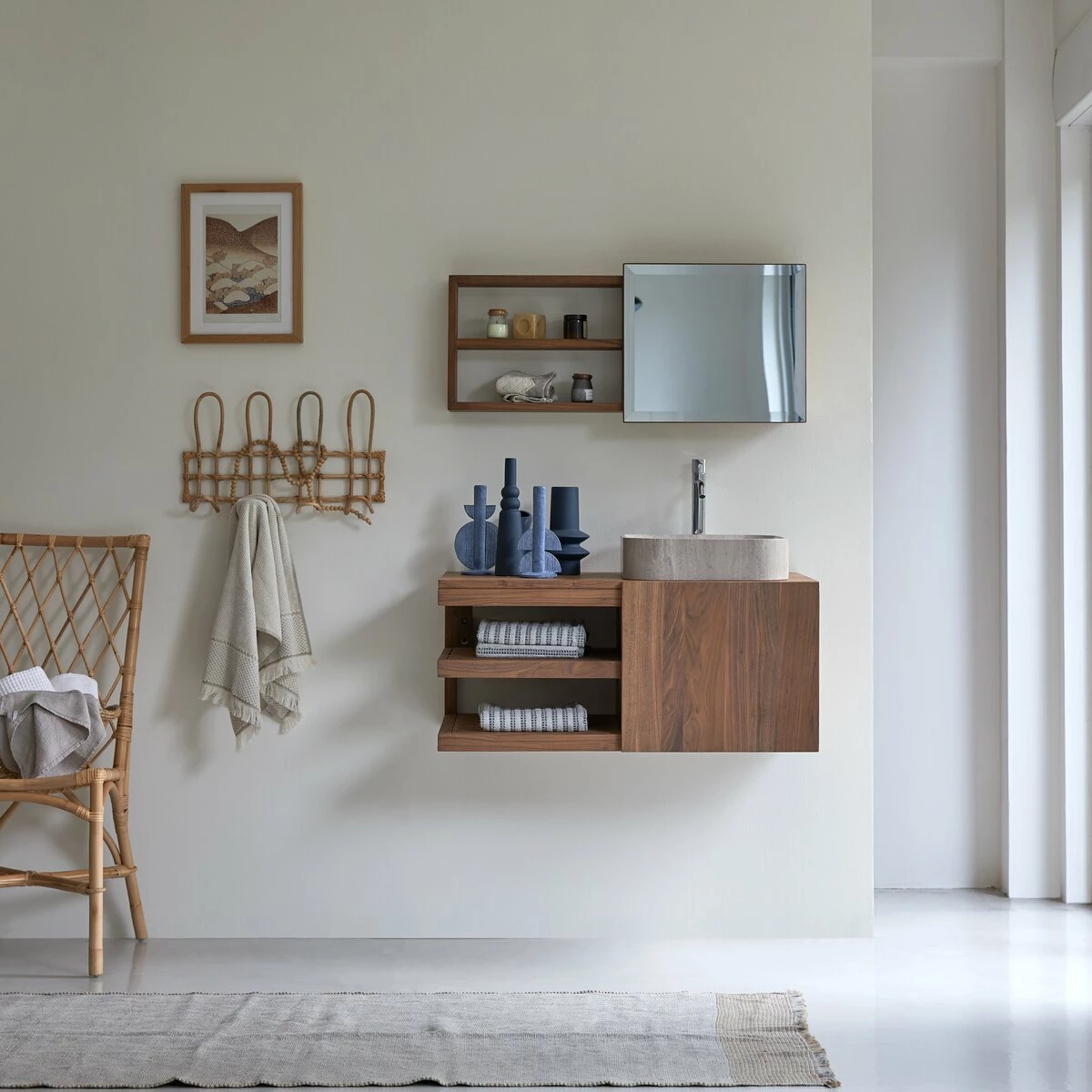 Typo Solid Walnut Vanity Unit 90 Cm Ref. 4886 3 Typo Solid Walnut Vanity Unit 90 Cm Ref. 4886