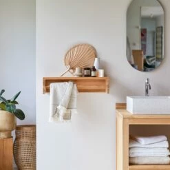 Ugo Solid Teak Wall-mounted Towel Rack 60 Cm Ref. 2812