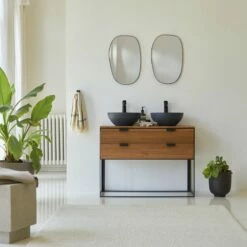 Urban Solid Acacia Vanity Unit 100 Cm Ref. 6424 -TIKAMOON Sales 1200 1200 urban 100 cm solid acacia vanity unit 4